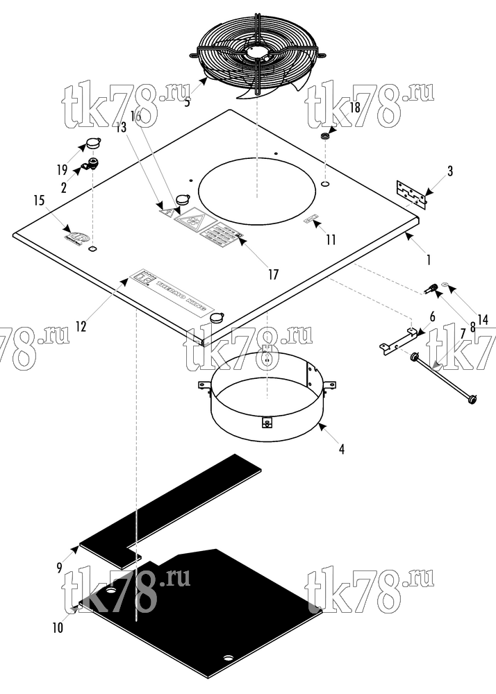 Каталог запчастей для Thermo King RAC 40 TZV COVER - TOP