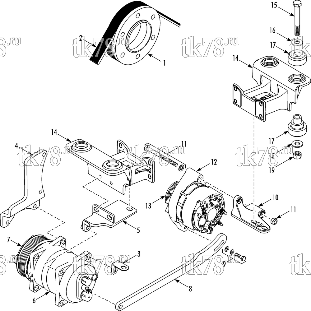 Каталог запчастей для Thermo King  BELT & PULLEY GROUP (7/10 & after)