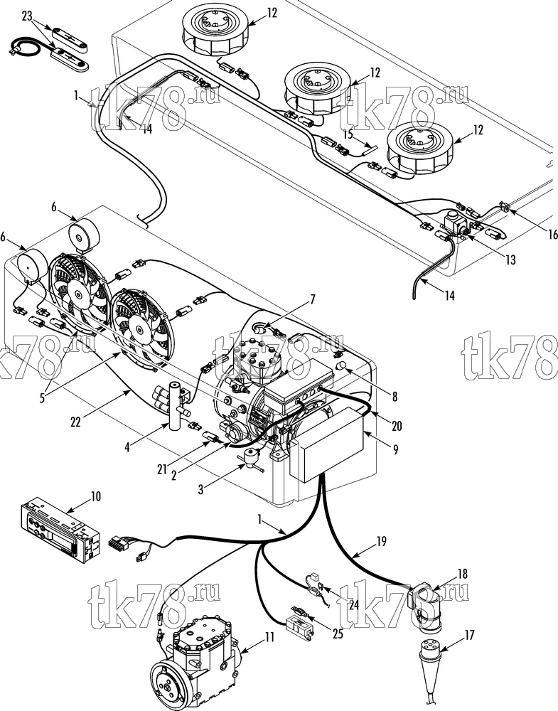 Каталог запчастей для Thermo King V-700 Series DSR ELECTRICAL COMPONENTS