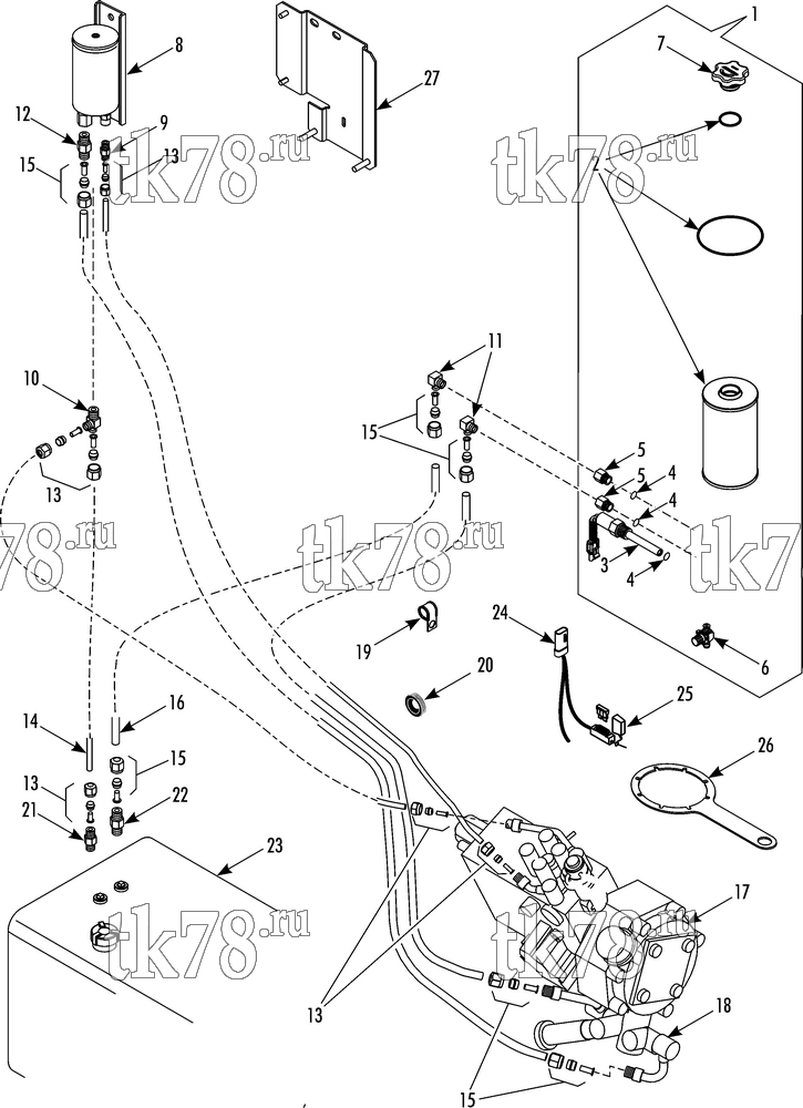 Каталог запчастей для Thermo King SB-330 & SB-330 RR 30 FUEL FILTER, HEATER & HOSES (RR)