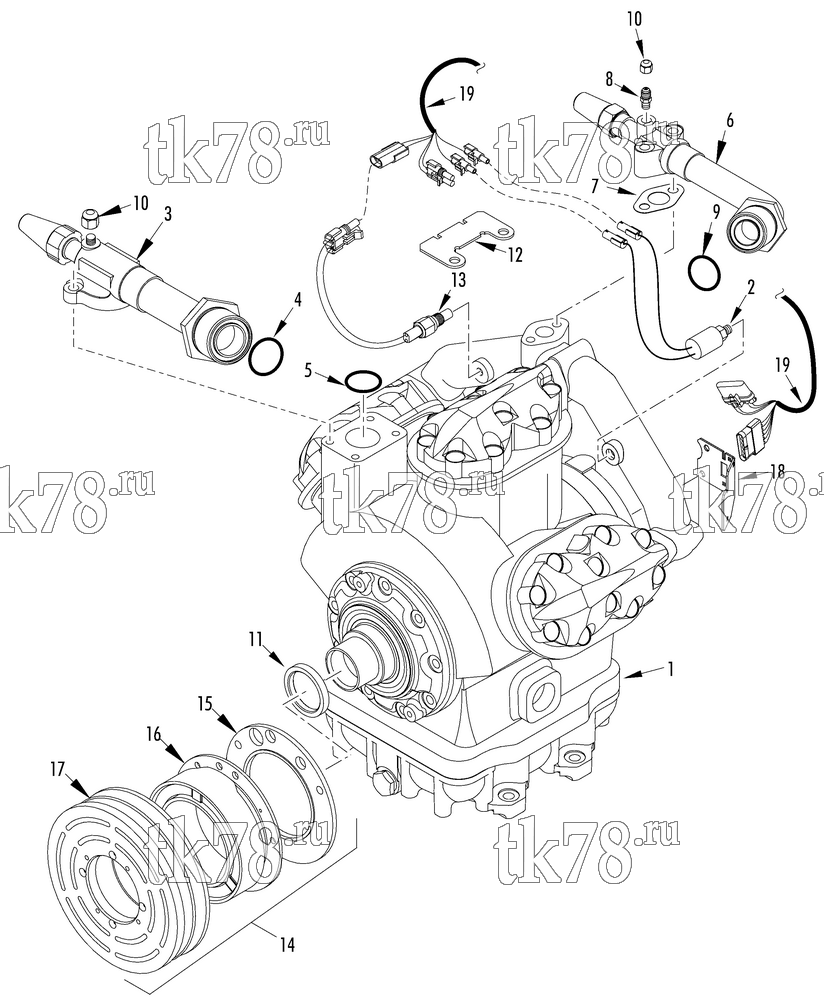 Каталог запчастей для Thermo King  COMPRESSOR GROUP (2C45049G25, KIT 702252)