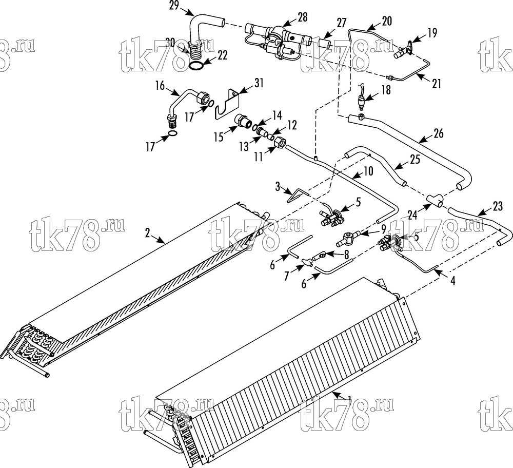 Каталог запчастей для Thermo King  REFRIGERATION - EVAPORATOR (PRIMARY)