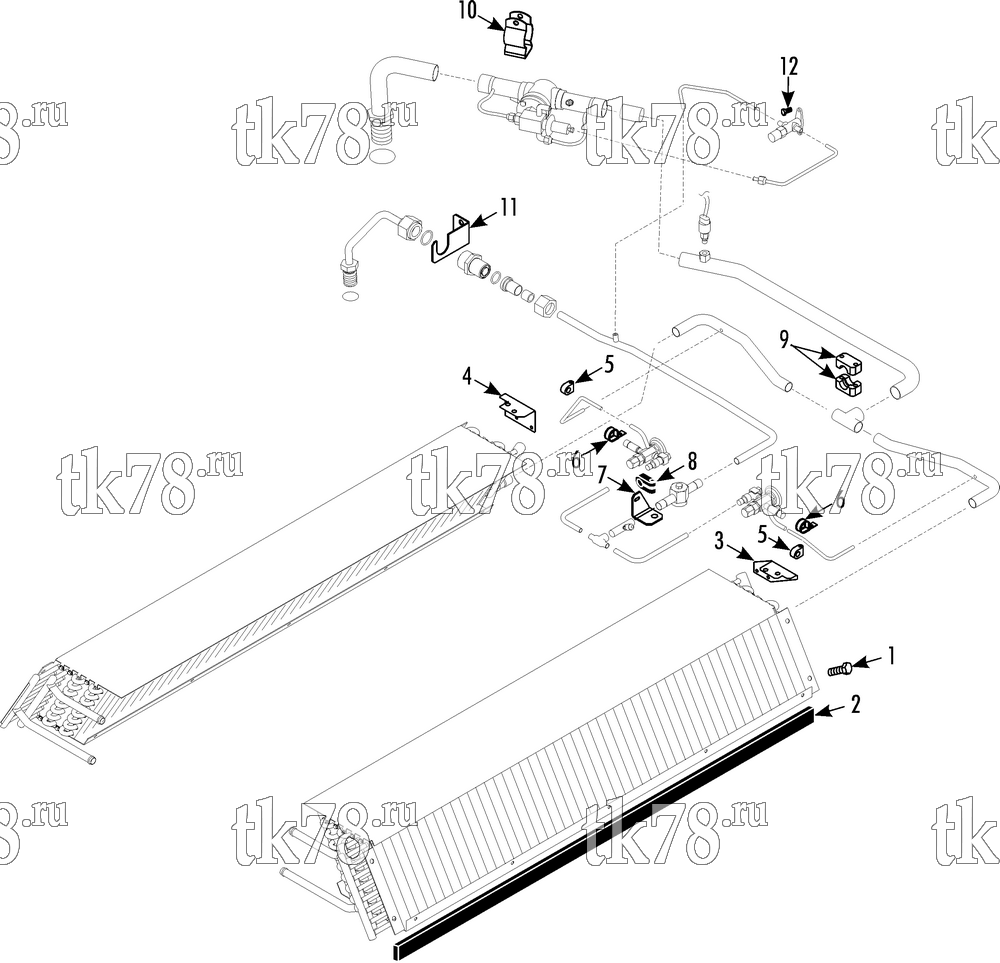 Каталог запчастей для Thermo King AT13-M20 & M20A REFRIGERATION - EVAPORATOR CLAMPS & MOUNTING (MASTER)
