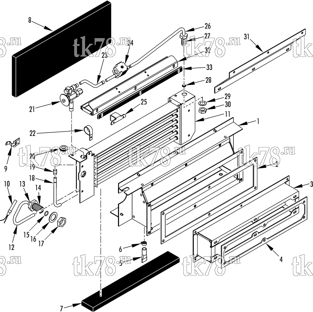 Каталог запчастей для Thermo King TEA14-M1 BATTERY COOLER (R407c, 702274)