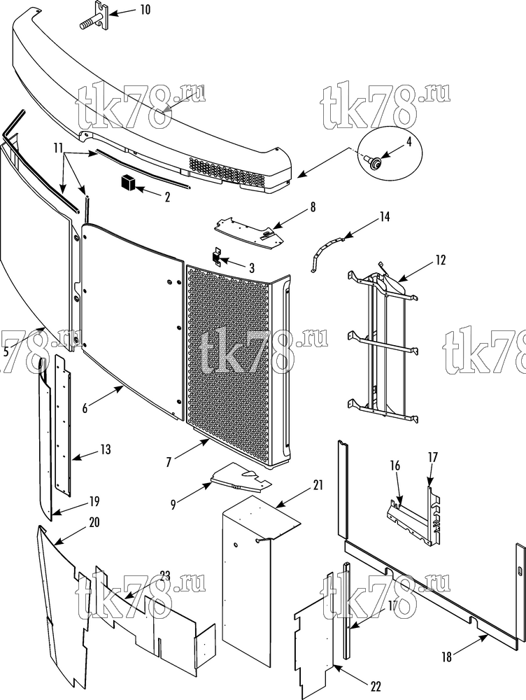 Каталог запчастей для Thermo King SLXe WHISPER DOORS AND PANELS, UPPER SECTION (Whisper units)