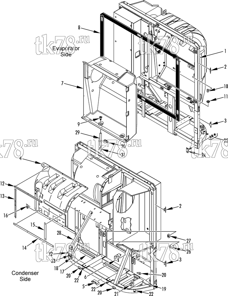 Каталог запчастей для Thermo King  CONDENSER & EVAPORATOR COVERS