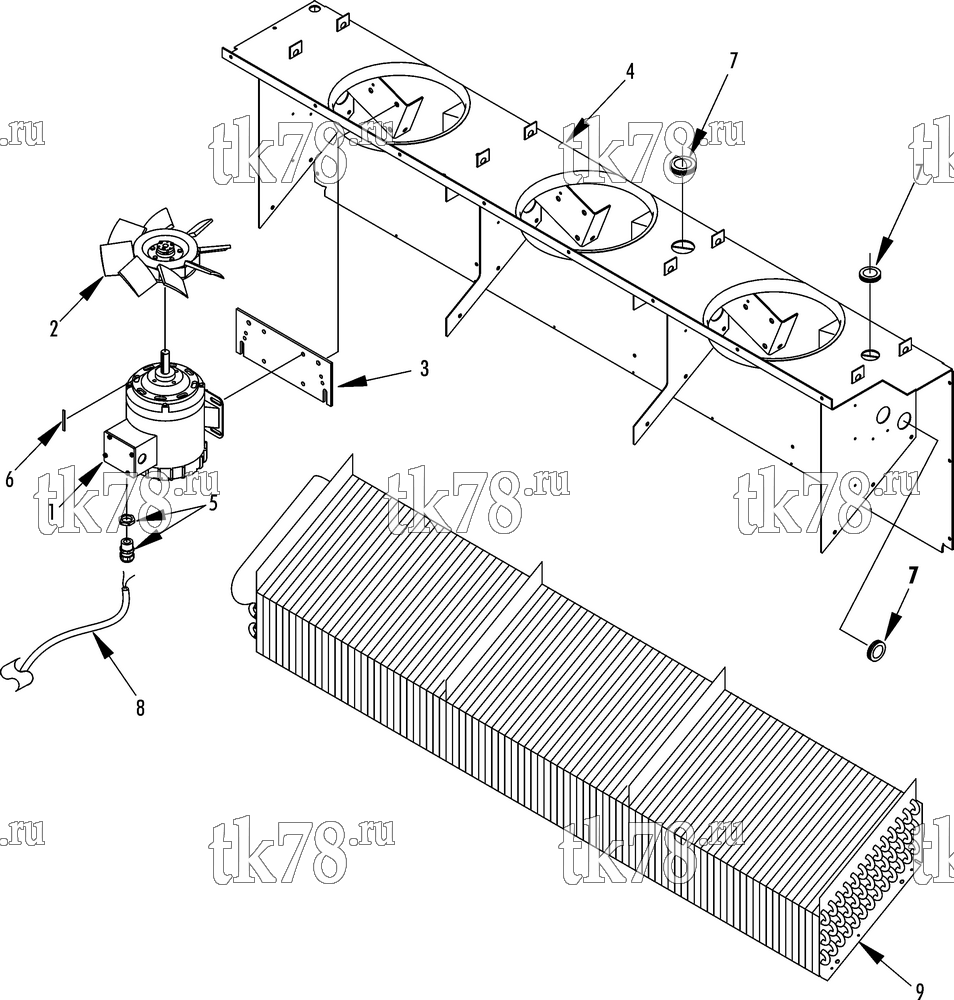 Каталог запчастей для Thermo King  EVAPORATOR FAN GROUP