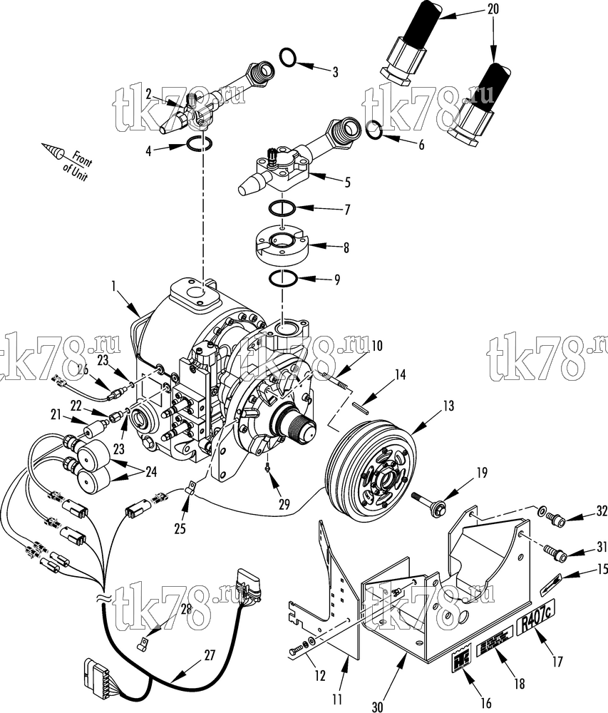 Каталог запчастей для Thermo King AT19-M7 COMPRESSOR GROUP (1E61118G02, KIT 702121)