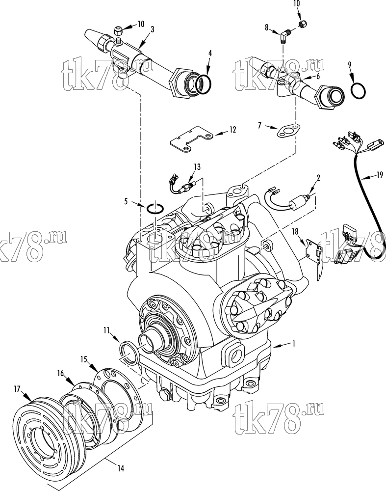 Каталог запчастей для Thermo King  COMPRESSOR GROUP (2C45049G26, KIT 702336)