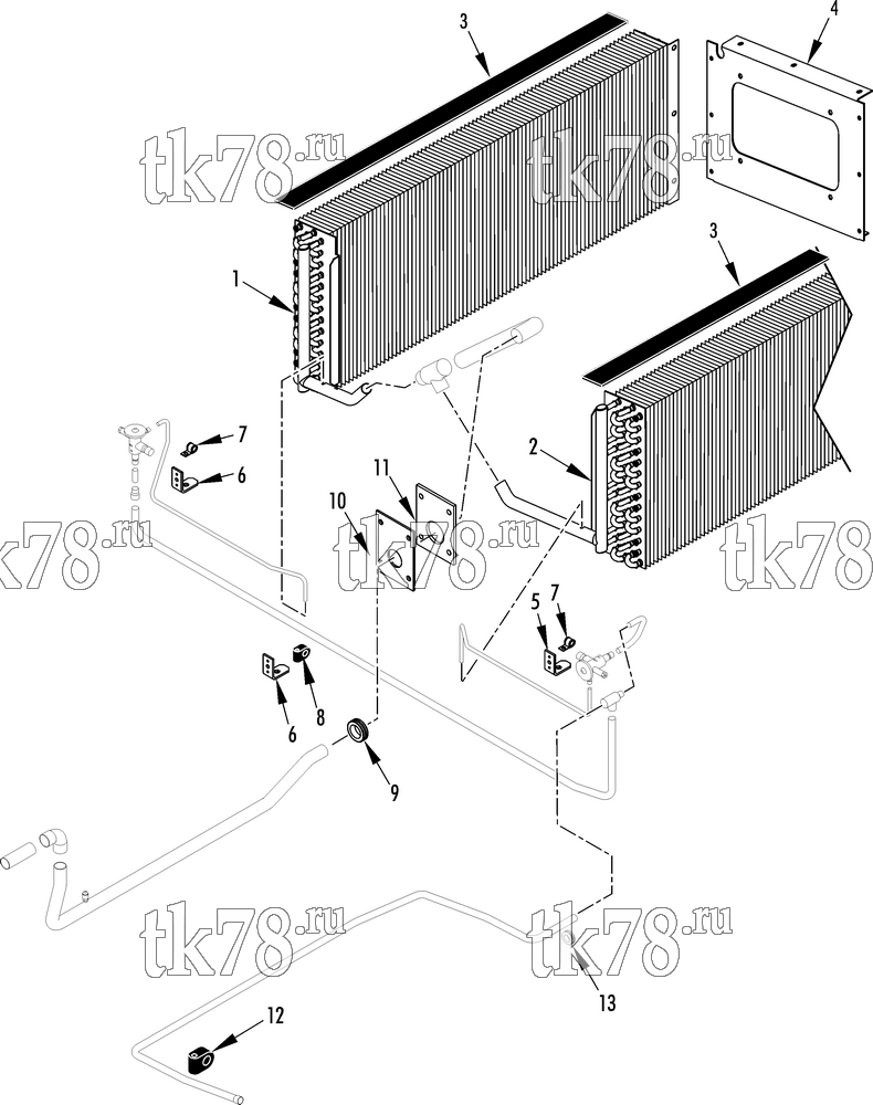 Каталог запчастей для Thermo King  EVAPORATOR MOUNTING & CLAMPS