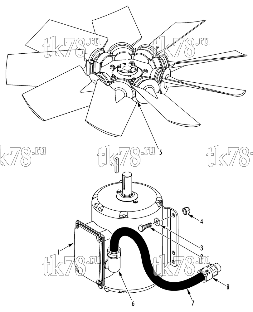 Каталог запчастей для Thermo King REH-M6 CONDENSER MOTOR & FAN