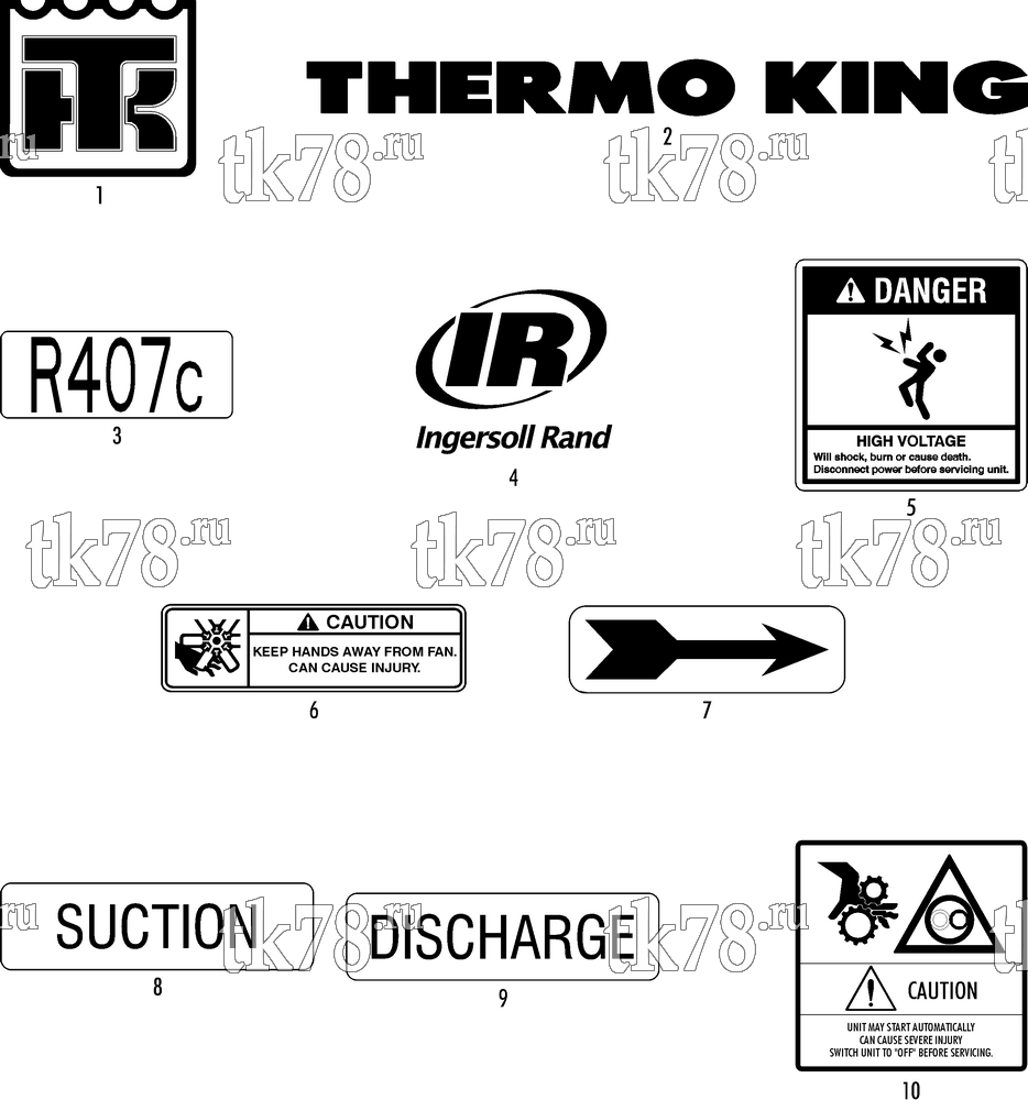 Каталог запчастей для Thermo King REH-M6 NAMEPLATES