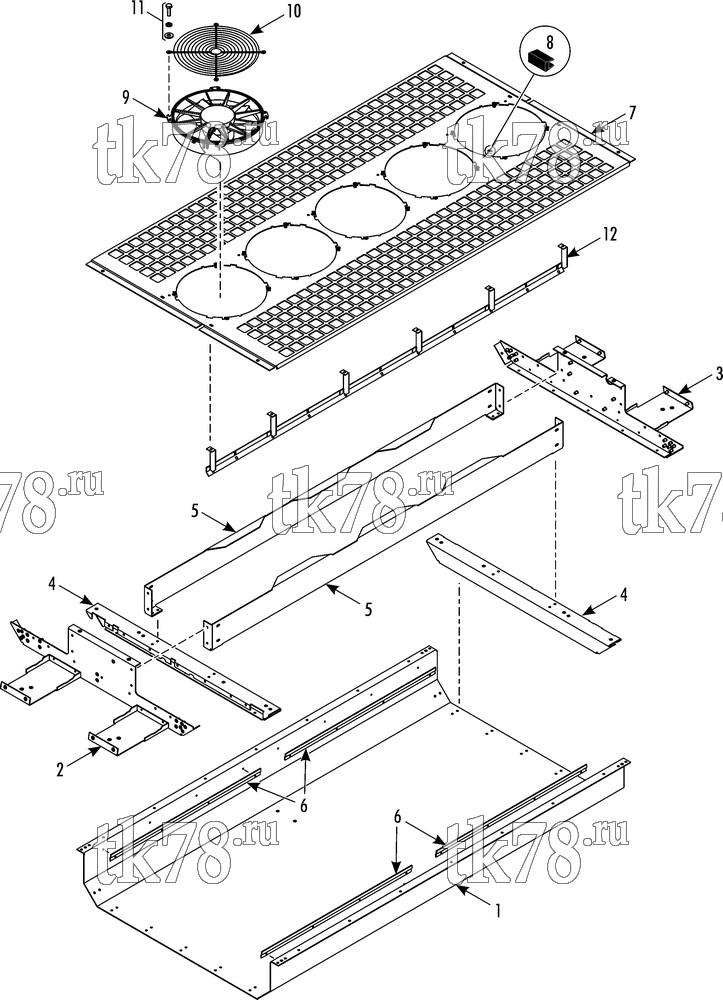 Каталог запчастей для Thermo King AT17-M2 CONDENSER FRAME AND FANS