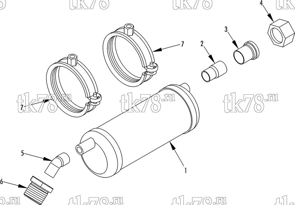 Каталог запчастей для Thermo King AT17-M2 COMPRESSOR MUFFLER KIT