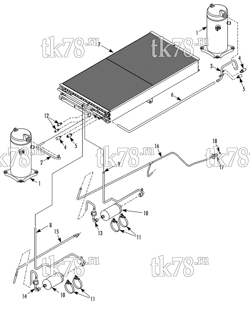 Каталог запчастей для Thermo King TEA14-M1 REFRIGERATION CONDENSER