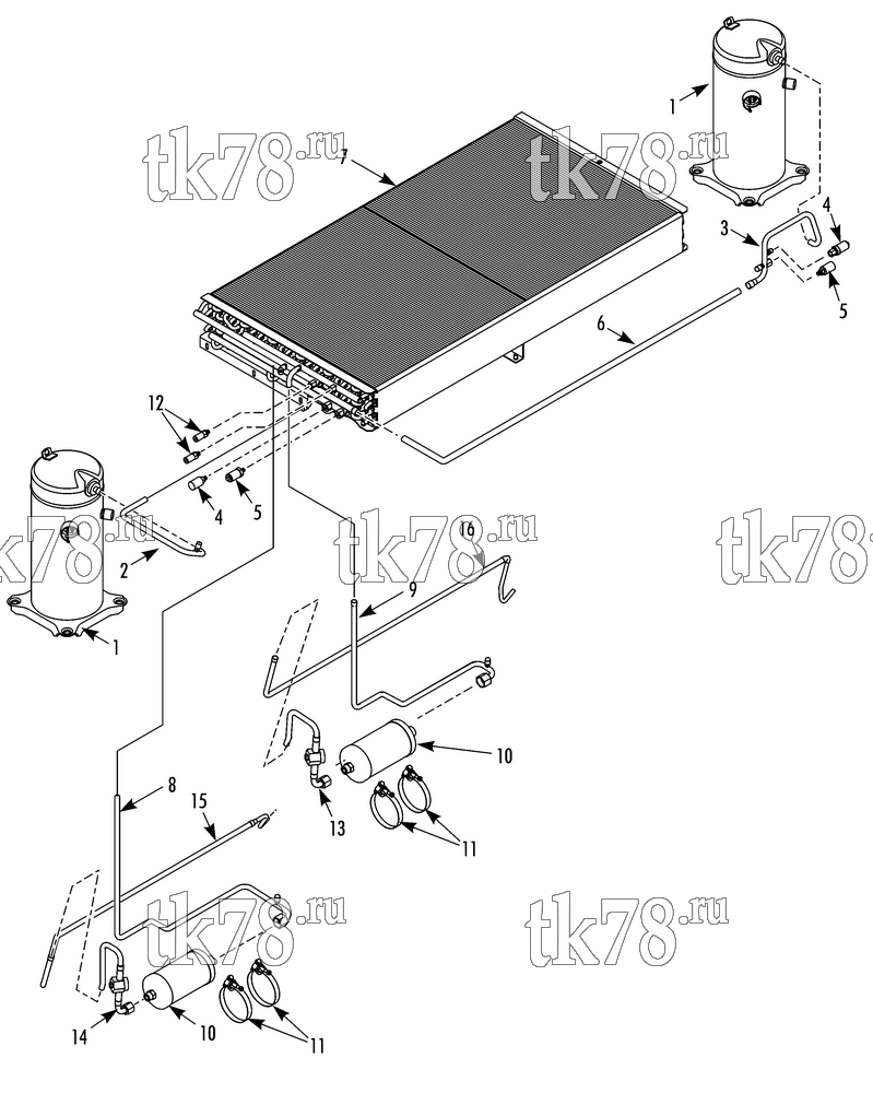 Каталог запчастей для Thermo King TEA14-M2 & M2A REFRIGERATION CONDENSER