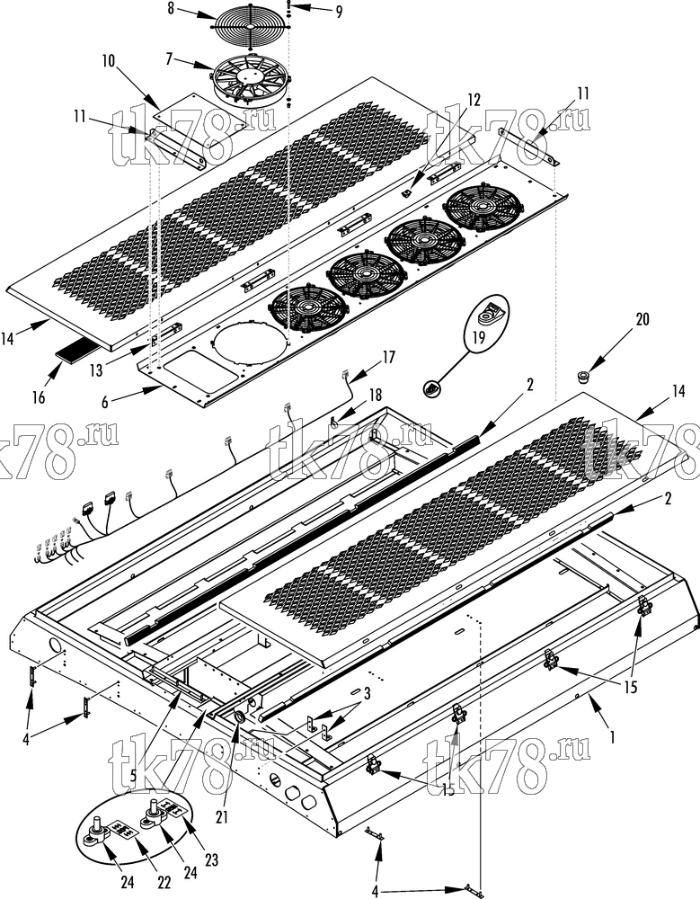 Каталог запчастей для Thermo King AT13-M20 & M20A CONDENSER STRUCTURAL & ELECTRICAL