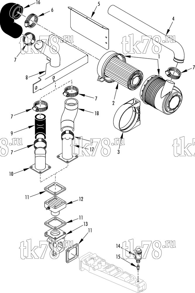 Каталог запчастей для Thermo King  AIR CLEANER GROUP (50s)