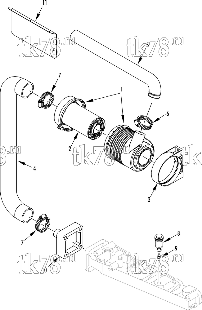 Каталог запчастей для Thermo King SB-330 & SB-330 RR 30 AIR CLEANER GROUP (30s)