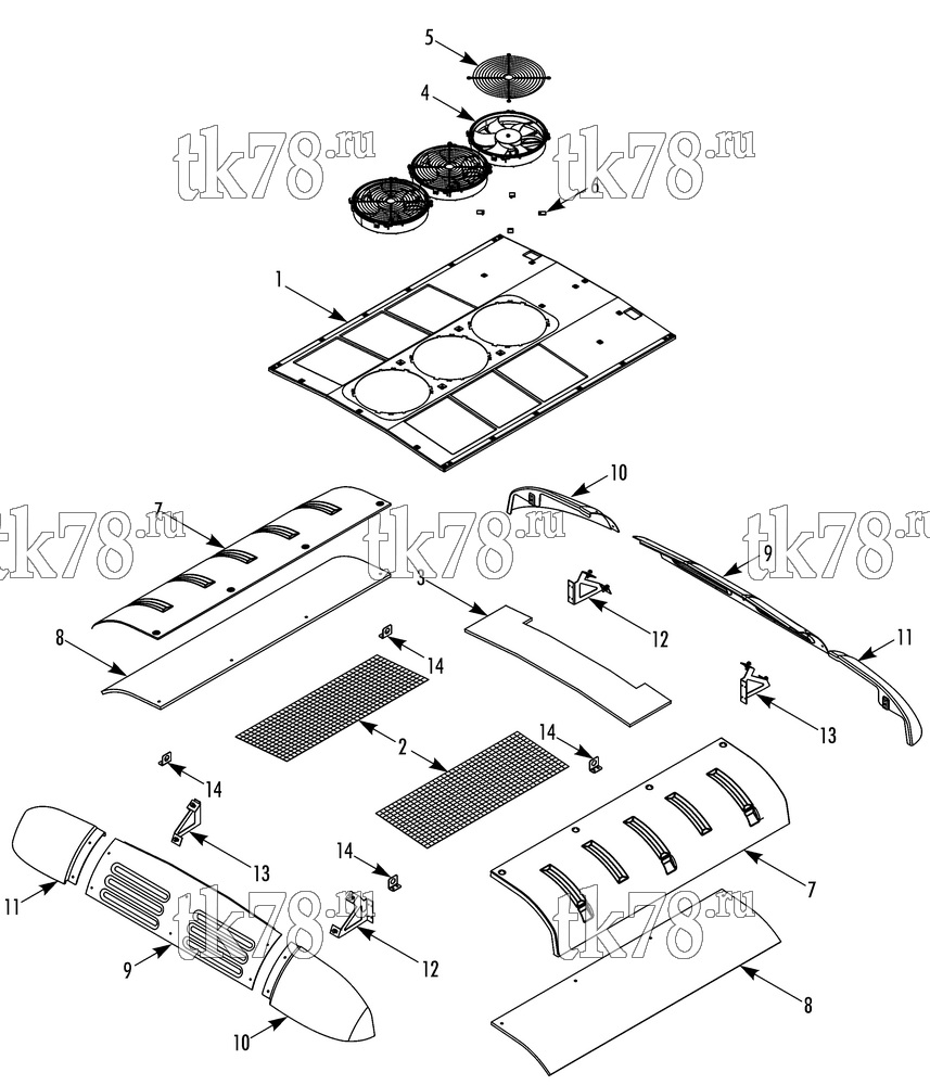 Каталог запчастей для Thermo King  COVERS AND CONDENSER FANS