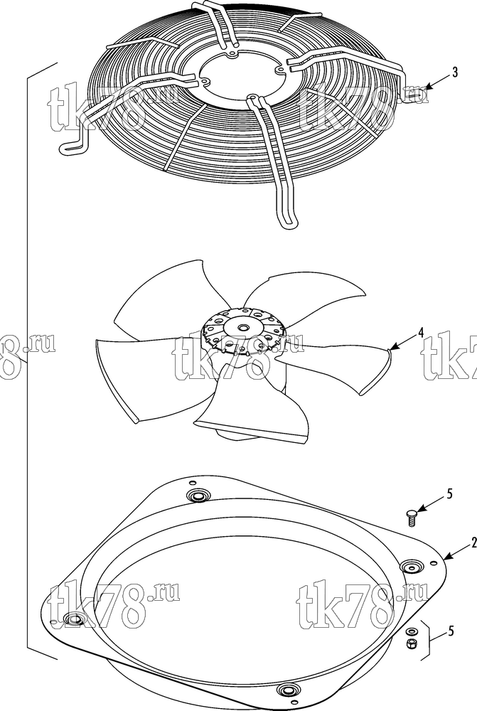 Каталог запчастей для Thermo King T14-M97 CONDENSER FAN GROUP