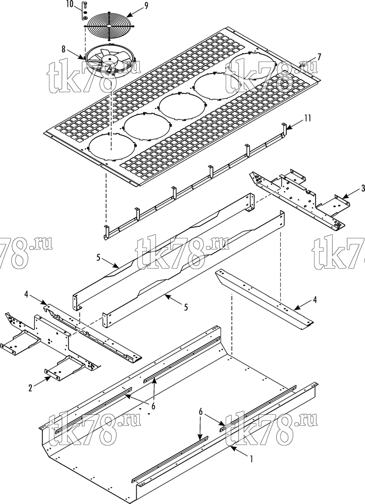 Каталог запчастей для Thermo King ATHENIA 1000-M21 CONDENSER FRAME AND FANS