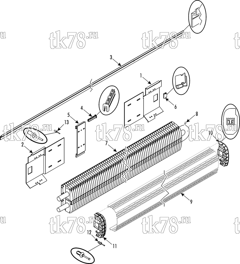 Каталог запчастей для Thermo King Bus Accessories & Options CONVECTOR (1E55603G01 & 1E56356G01)