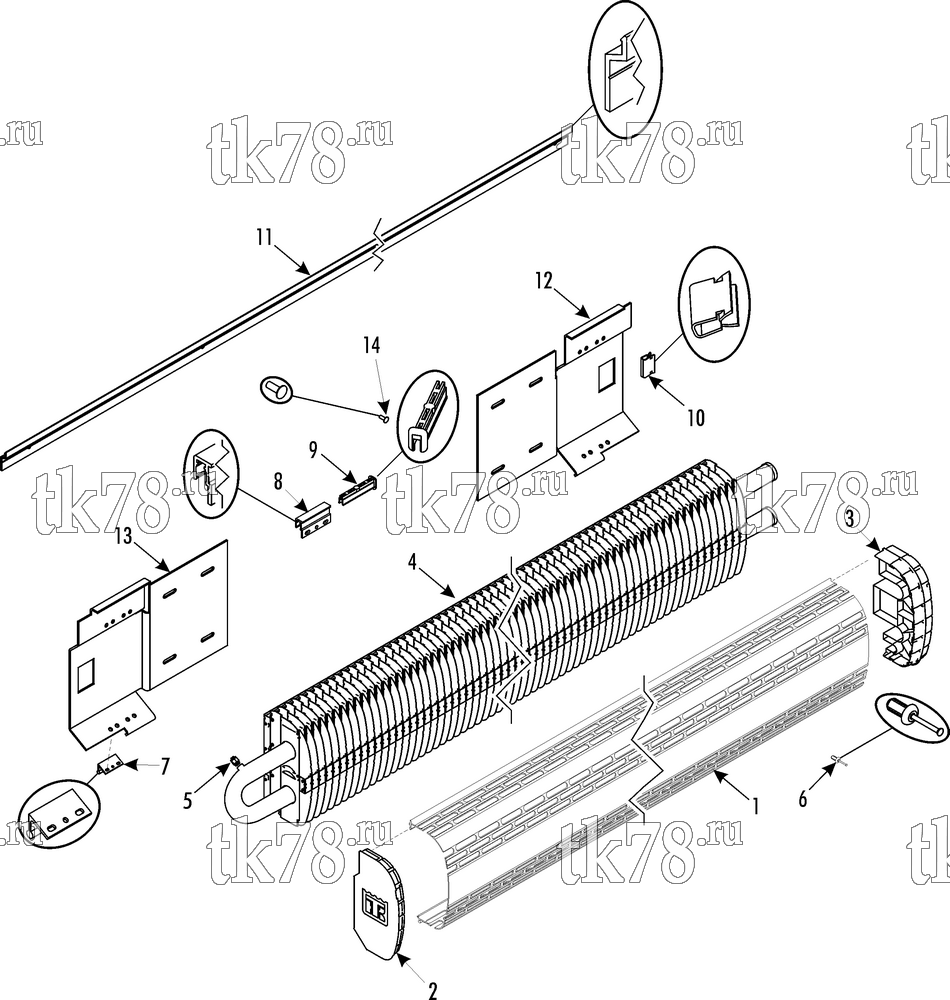 Каталог запчастей для Thermo King Bus Accessories & Options CONVECTOR (1E55607G02 & 1E56357G01)