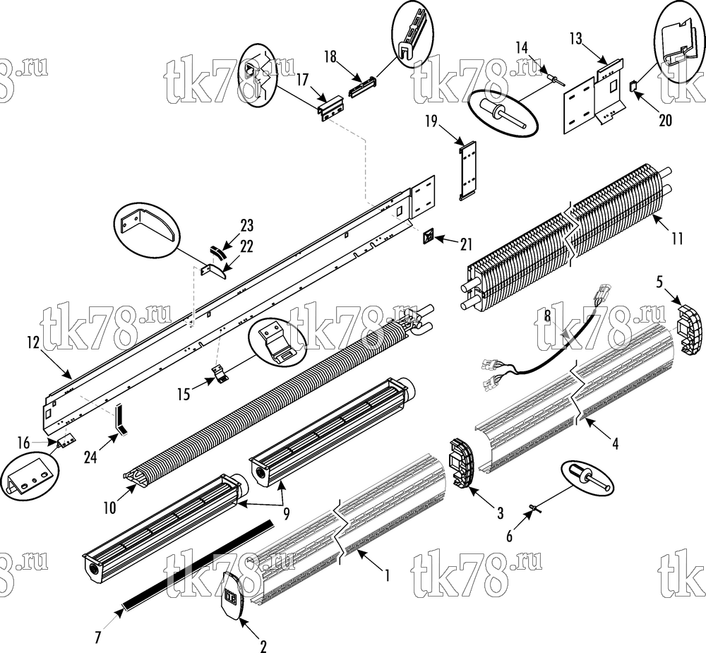 Каталог запчастей для Thermo King Bus Accessories & Options CONVECTOR (1E56269G01)