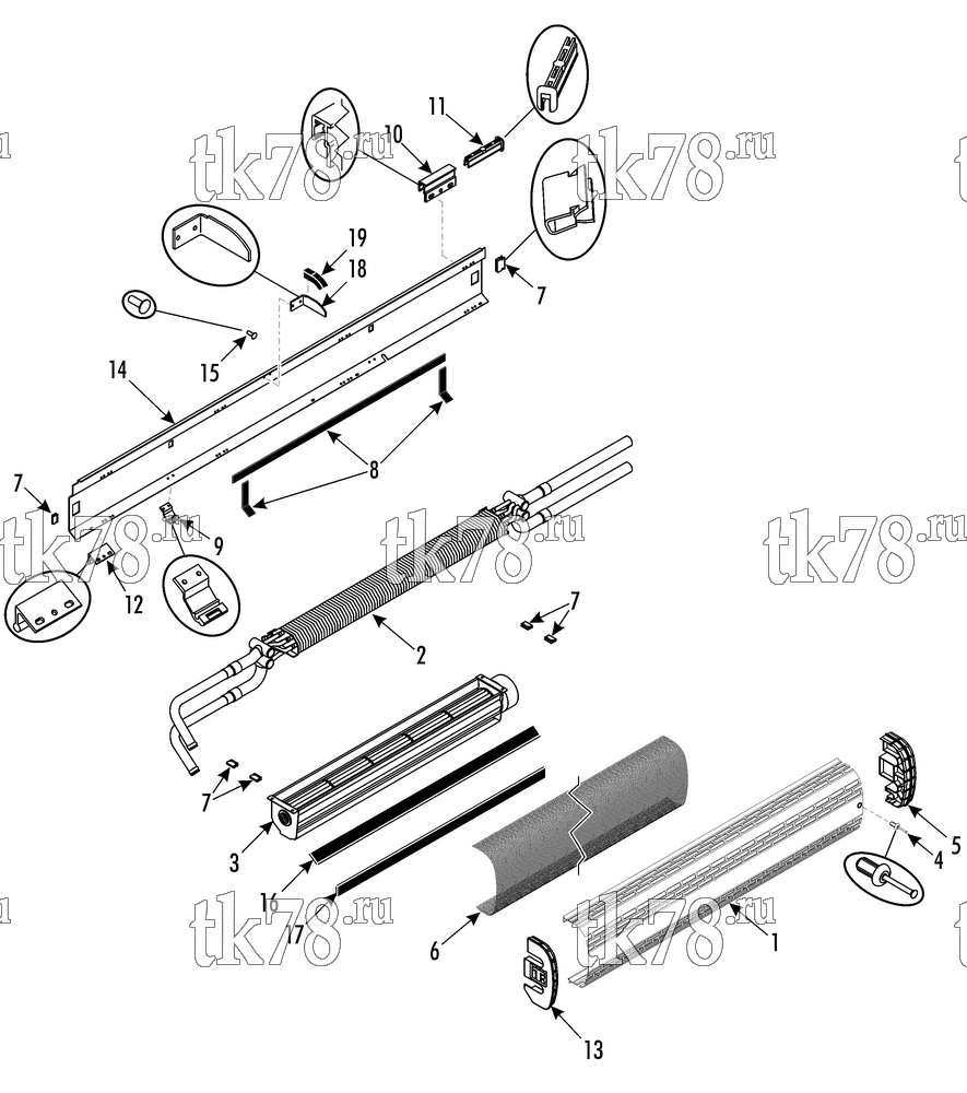 Каталог запчастей для Thermo King Bus Accessories & Options CONVECTOR (1E55970G01 & 1E55970G02)