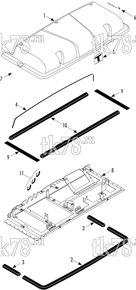 Каталог запчастей для Thermo King V-520 RT SPECTRUM REFRIGERATION MODULE FRAME & COVER