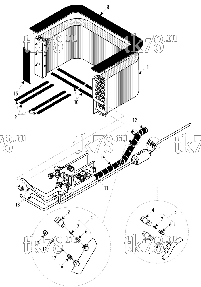 Каталог запчастей для Thermo King  EVAPORATOR COIL MOUNTING