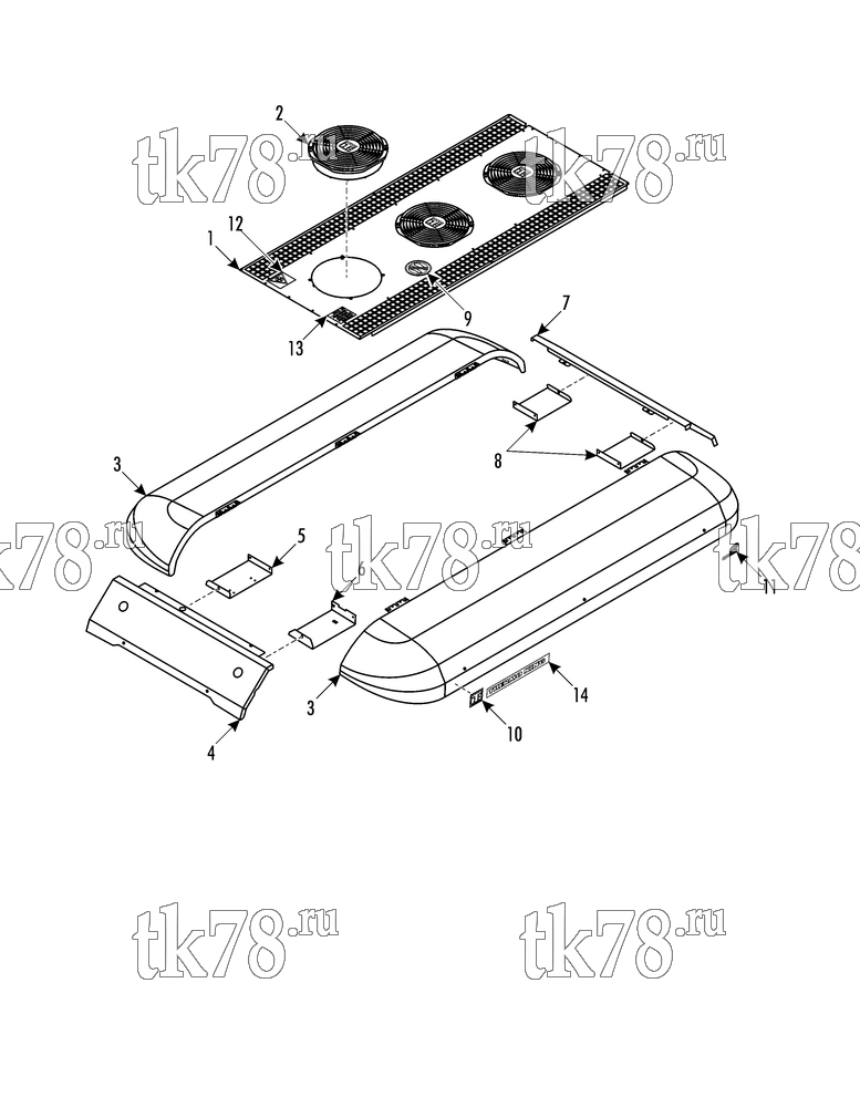 Каталог запчастей для Thermo King ATHENIA MKII S805 SPLIT COVER