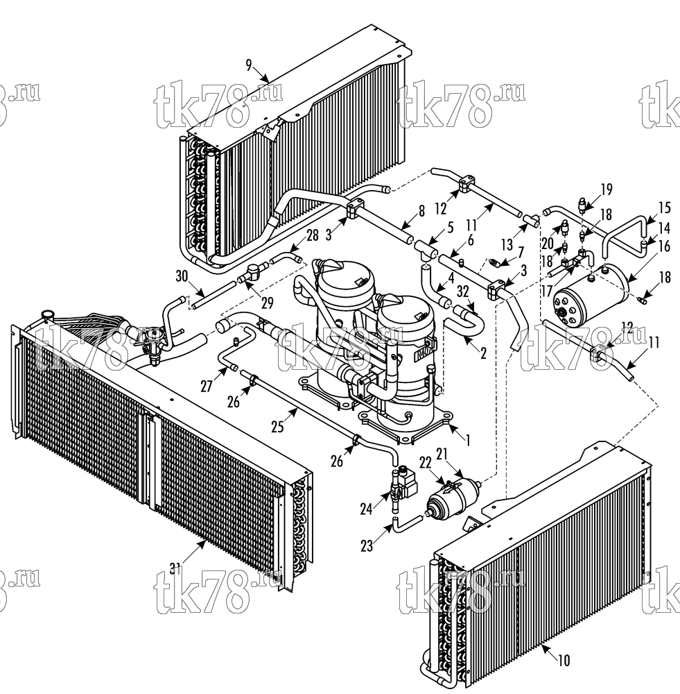 Каталог запчастей для Thermo King CITADIS 35 kW Montpellier REFRIGERANT CIRCUIT