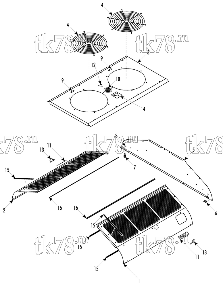 Каталог запчастей для Thermo King LRV-8T VR3 CONDENSER COVERS