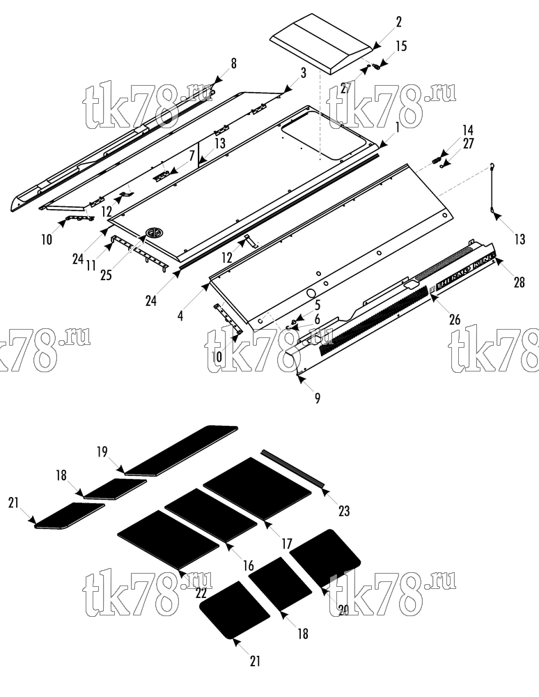 Каталог запчастей для Thermo King LRV-8T VR3 EVAPORATOR COVERS