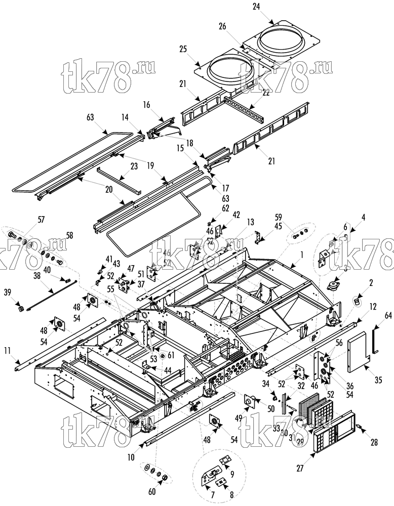 Каталог запчастей для Thermo King LRV-8T VR3 FRAME & COMPONENTS