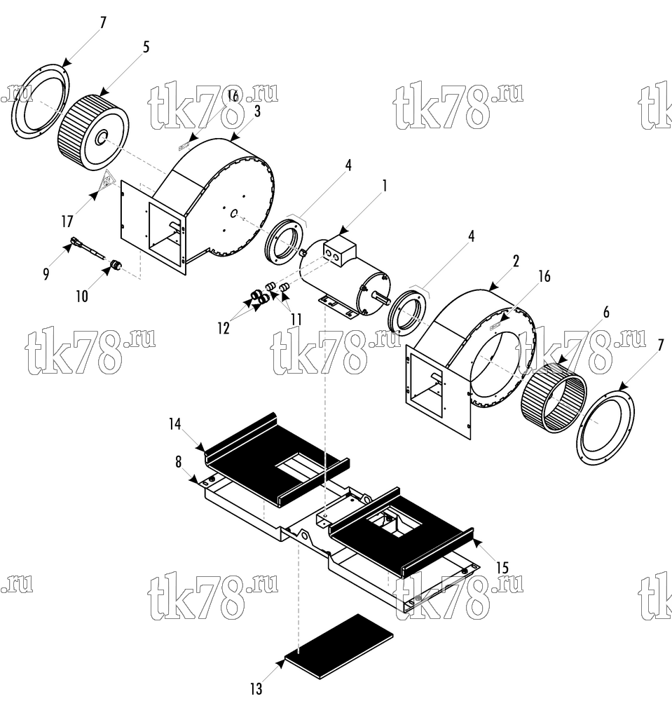 Каталог запчастей для Thermo King LRV-8T VR3 EVAPORATOR BLOWER GROUP