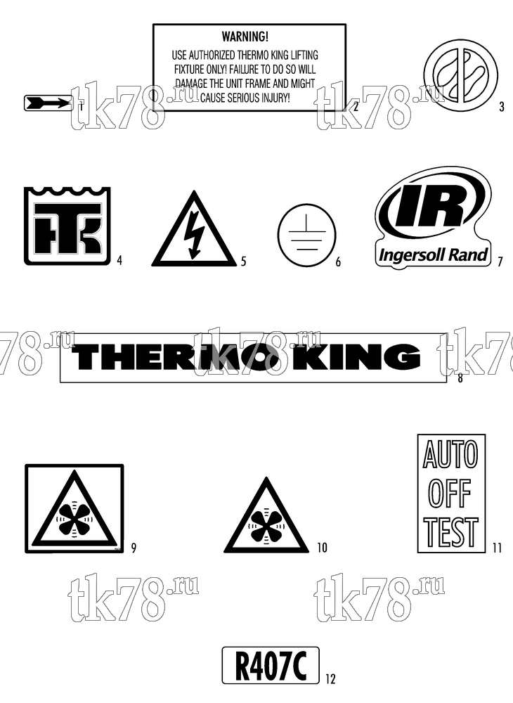 Каталог запчастей для Thermo King LRV-8T VR3 NAMEPLATES