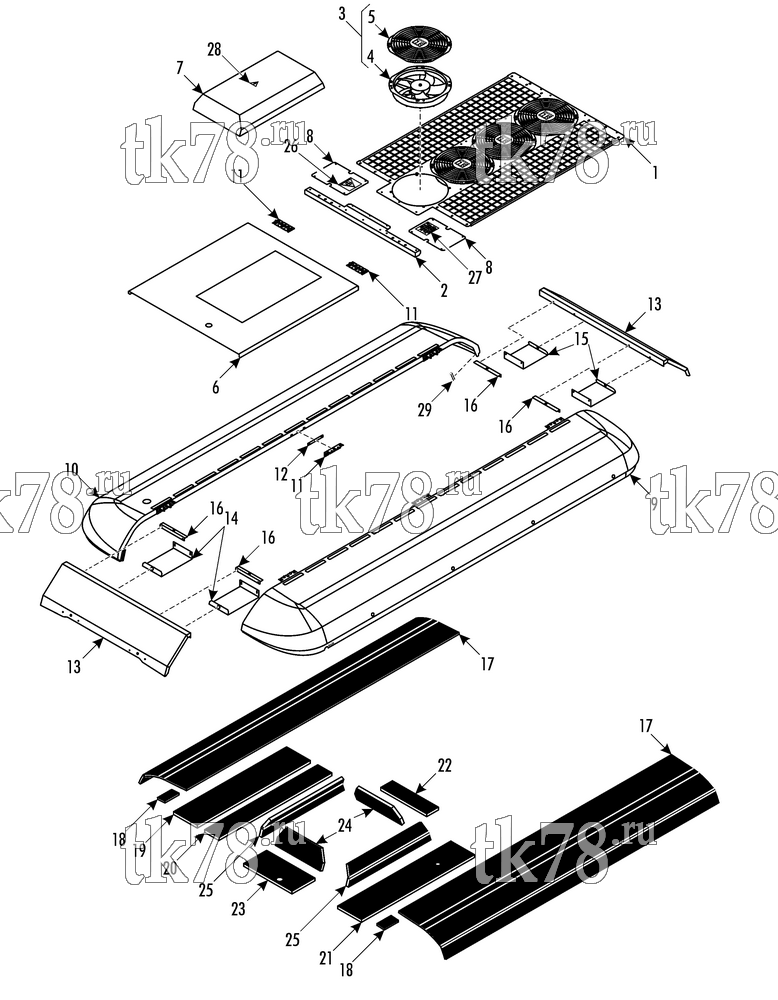 Каталог запчастей для Thermo King ATHENIA E800 HYBRIDBUS R407C SINUS FILTER COVER