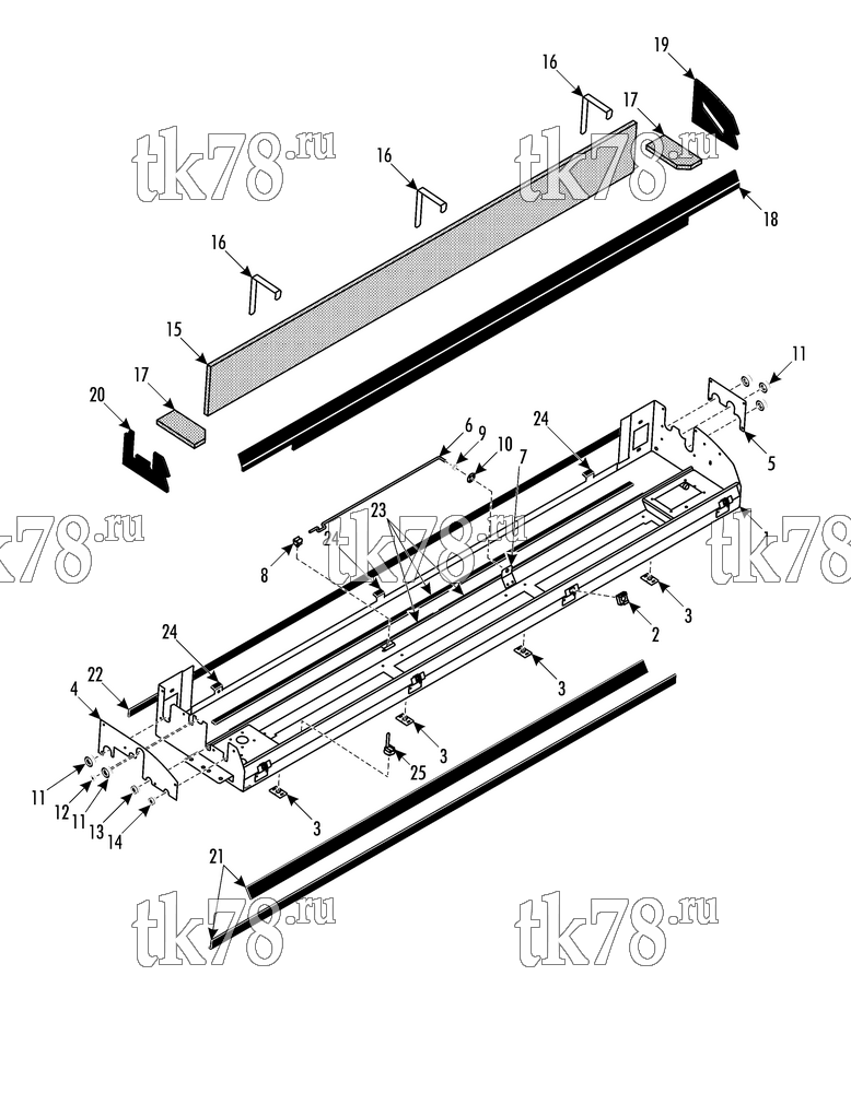 Каталог запчастей для Thermo King ATHENIA E800 HYBRIDBUS R407C SINUS FILTER EVAPORATOR BASE 1