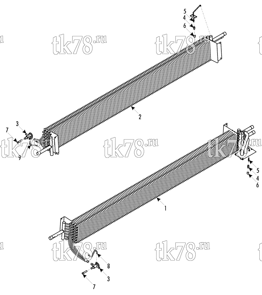 Каталог запчастей для Thermo King ATHENIA E800 HYBRIDBUS R407C SINUS FILTER EVAPORATOR COILS