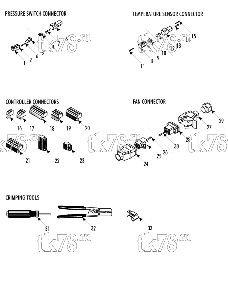 Каталог запчастей для Thermo King LRC 35 TNN1 CONNECTORS