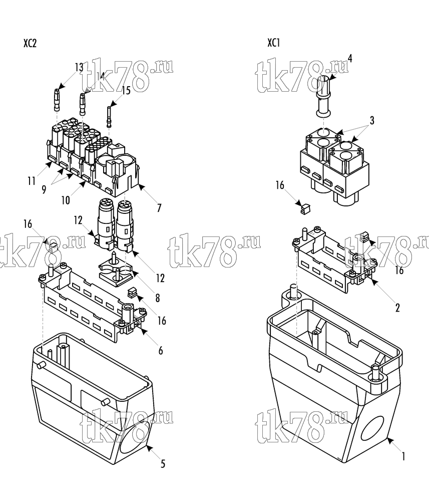 Каталог запчастей для Thermo King RAC 40 TNN1 MATING CONNECTORS