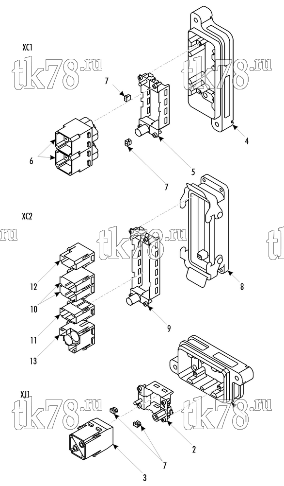 Каталог запчастей для Thermo King LRC 35 TNN1 MAIN UNIT CONNECTORS
