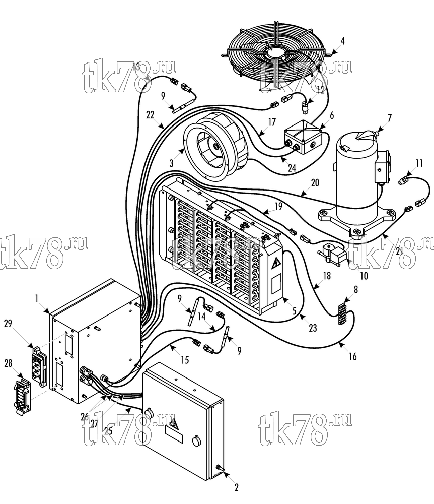 Каталог запчастей для Thermo King RAC 40 TNN1 ELECTRICAL COMPONENTS