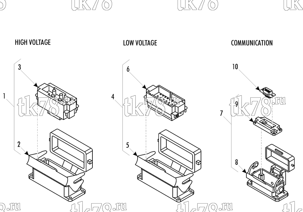 Каталог запчастей для Thermo King LRV-10T W1 MAIN UNIT CONNECTORS