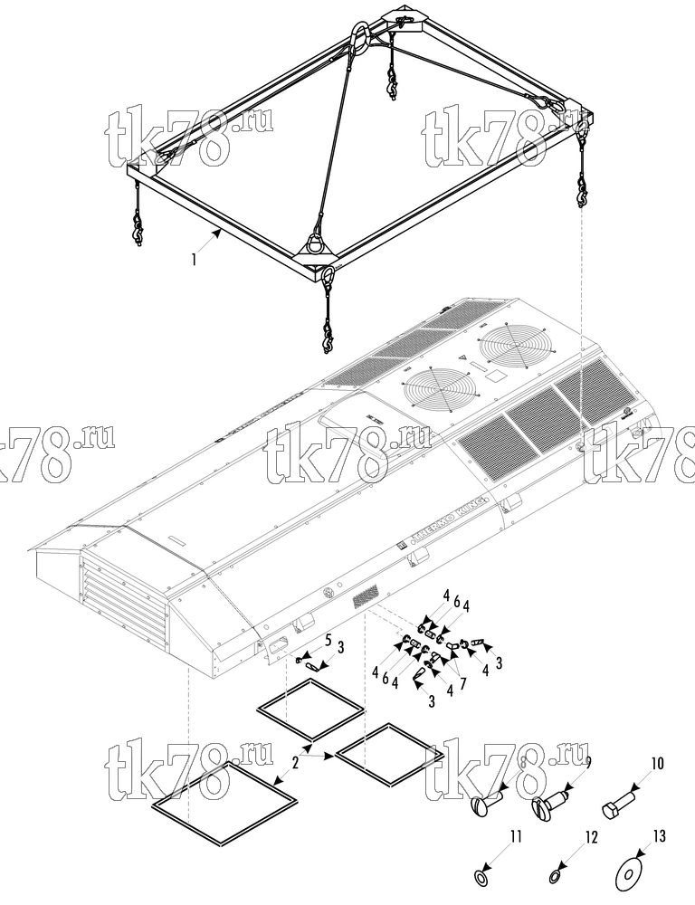 Каталог запчастей для Thermo King LRV-10T W1 UNIT MOUNTING