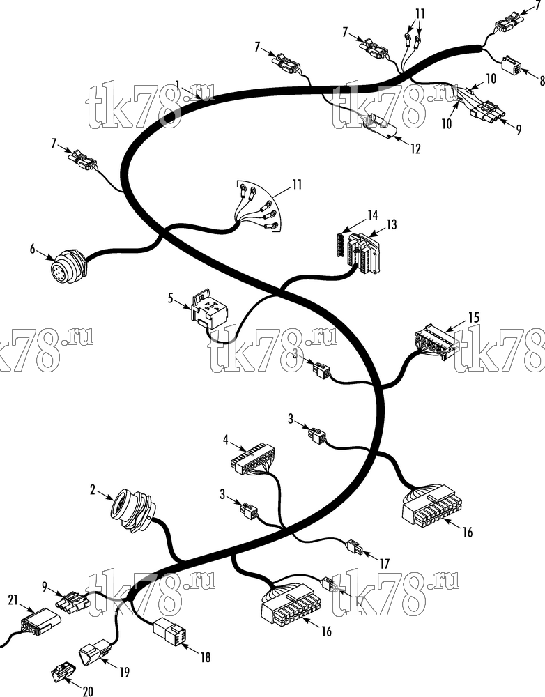 Каталог запчастей для Thermo King AT16-M1 HARNESS MAIN - IntelligAIRE III (T11E)
