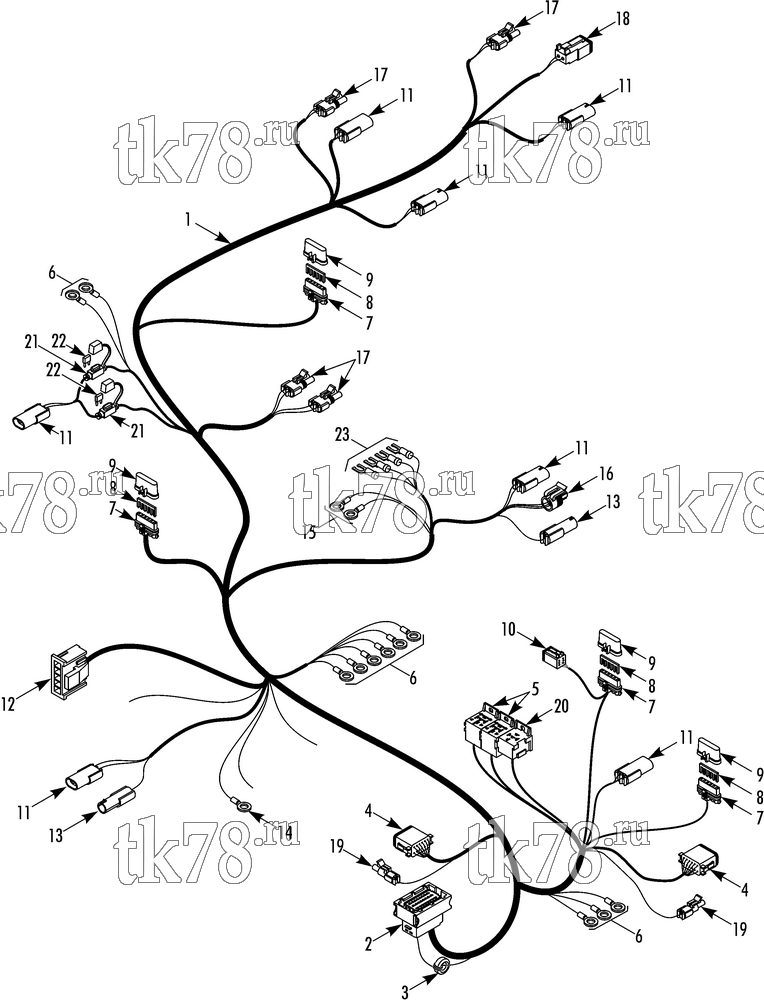Каталог запчастей для Thermo King V-520 RT SPECTRUM MAIN HARNESS V-520 RT 20 & 50 UNITS